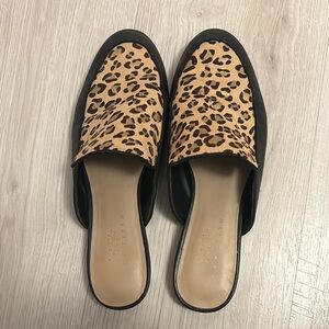 Leopard Print Slip-On Mules